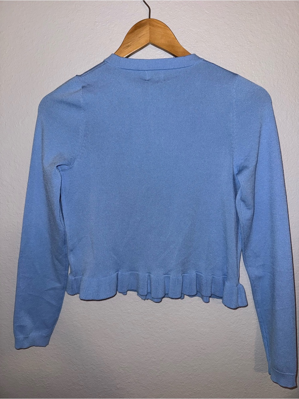 New a new day Light Blue Ruffle Hem Button Cardigan XS - Picture 7 of 9